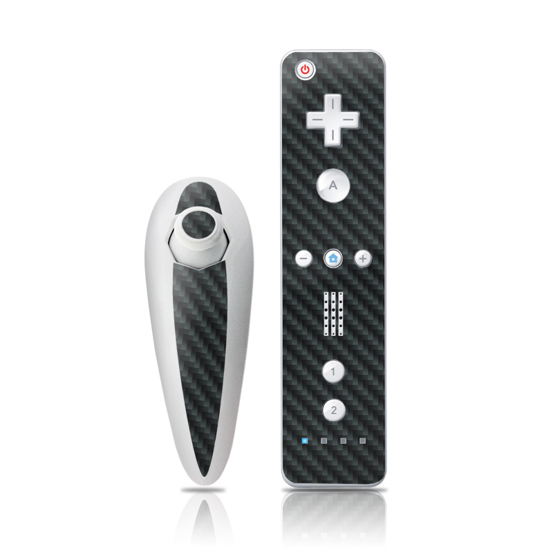 Wii Nunchuk Remote Skin design of Green, Black, Blue, Pattern, Turquoise, Carbon, Textile, Metal, Mesh, Woven fabric, with black colors