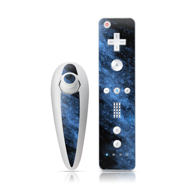 Wii Nunchuk Remote Skin design of Sky, Atmosphere, Black, Blue, Outer space, Atmospheric phenomenon, Astronomical object, Darkness, Universe, Space, with black, blue colors