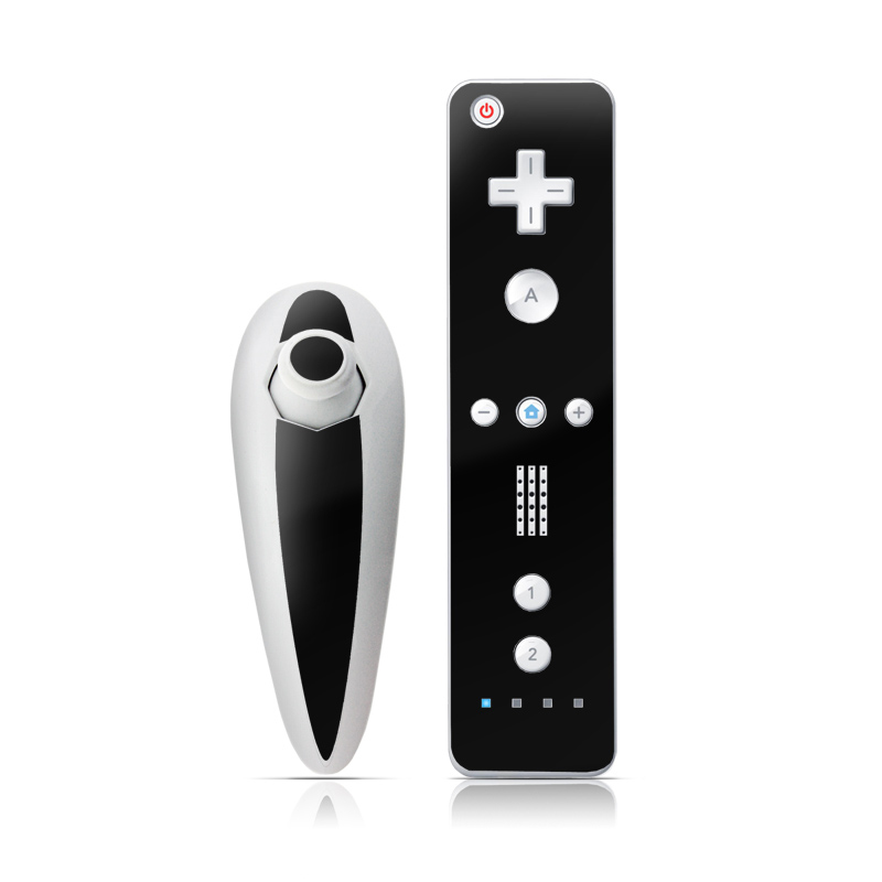 Wii Nunchuk Remote Skin design of Black, Darkness, White, Sky, Light, Red, Text, Brown, Font, Atmosphere, with black colors