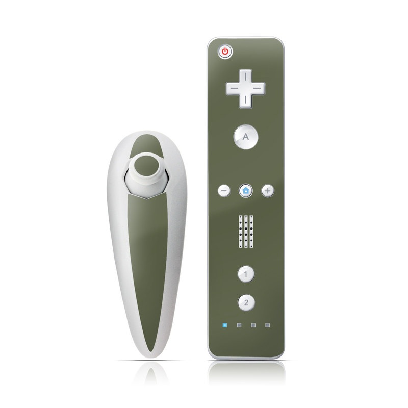Wii Nunchuk Remote Skin design of Green, Brown, Text, Yellow, Grass, Font, Pattern, Beige, with green, brown colors