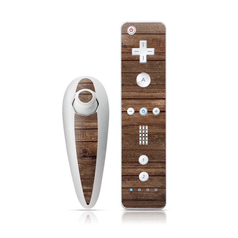 Wii Nunchuk Remote Skin design of Wood, Brown, Wood stain, Plank, Hardwood, Wood flooring, Line, Pattern, Floor, Flooring, with brown colors