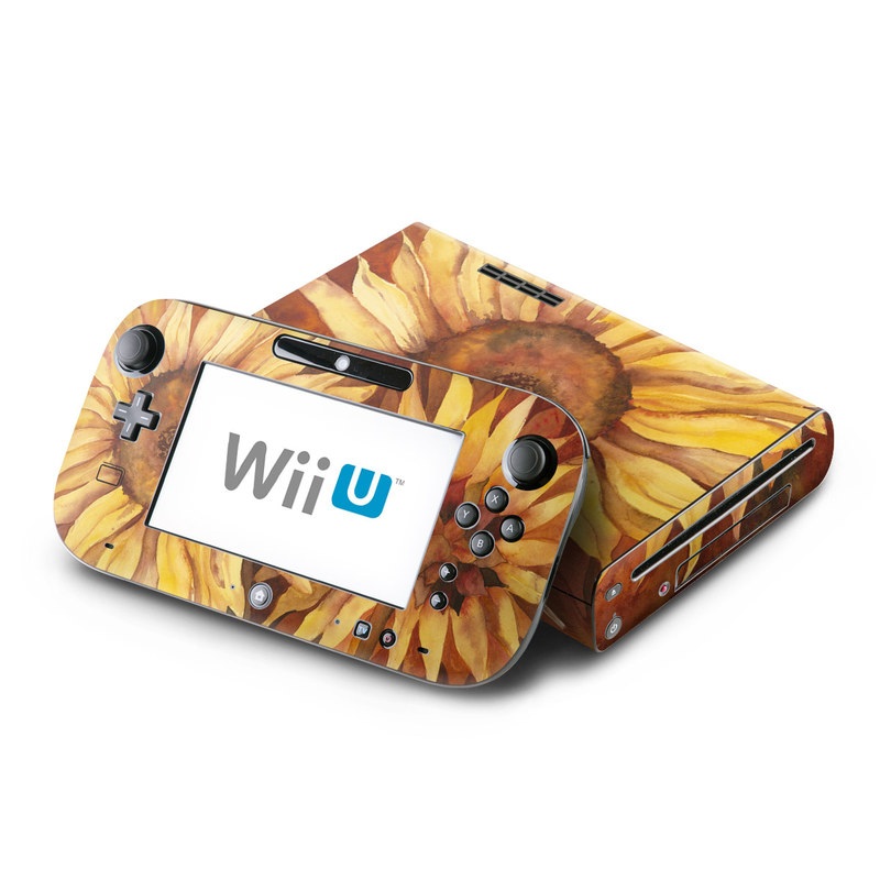 Wii U Skin design of Sunflower, Flower, sunflower, Yellow, Painting, Plant, Petal, Still life photography, Flowering plant, Still life, with yellow, brown, orange colors