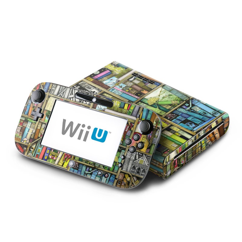 Wii U Skin design of Collection, Art, Visual arts, Bookselling, Shelving, Painting, Building, Shelf, Publication, Modern art, with brown, green, blue, red, pink colors