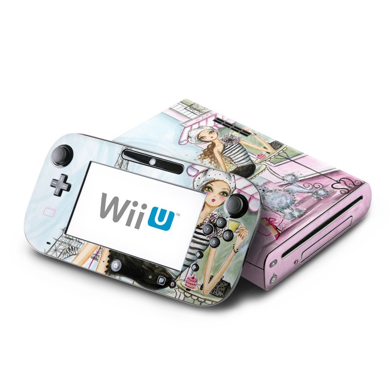 Wii U Skin design of Pink, Illustration, Sitting, Konghou, Watercolor paint, Fashion illustration, Art, Drawing, Style, with gray, purple, blue, black, pink colors