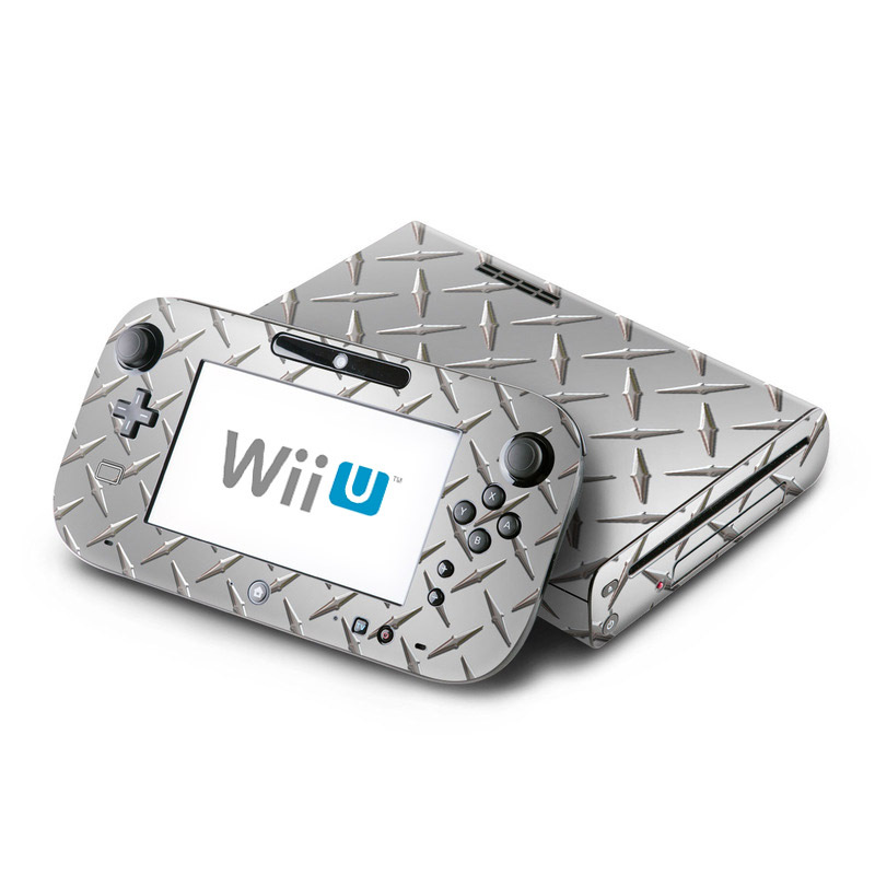 Wii U Skin design of Pattern, Metal, Line, Design, Steel, Parallel, Tile, Beige, Flooring, with gray colors