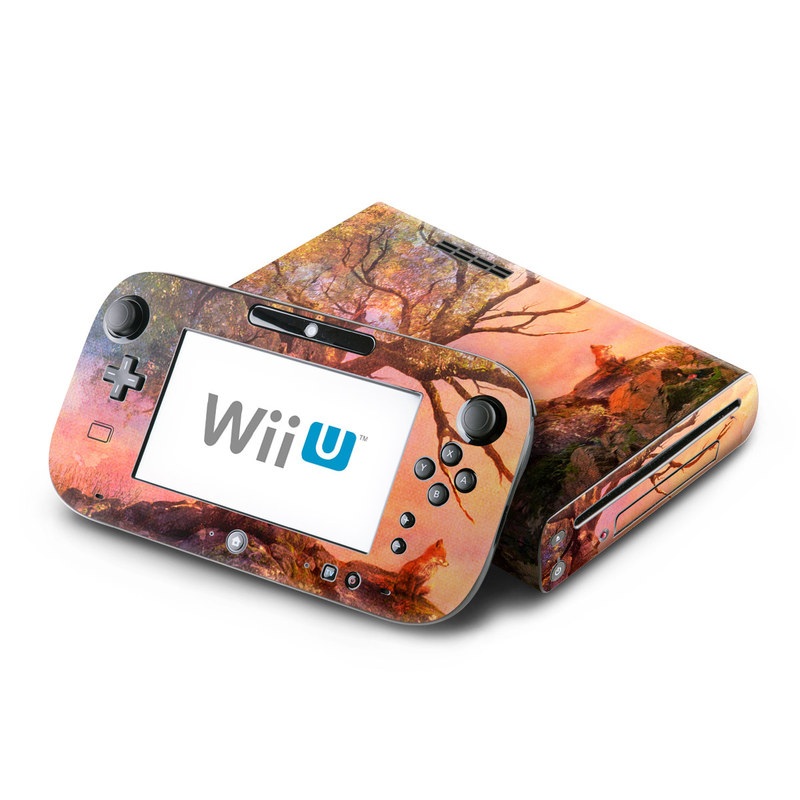 Wii U Skin design of Nature, Tree, Sky, Natural landscape, Branch, Leaf, Woody plant, Trunk, Landscape, Plant, with pink, red, black, green, gray, orange colors