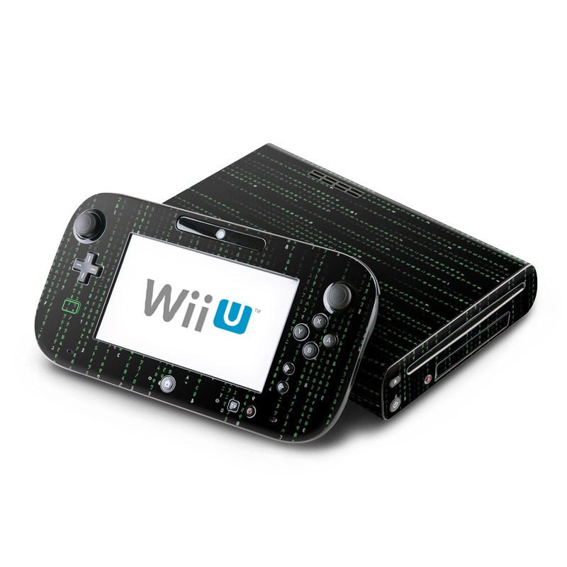Wii U Skin design of Green, Black, Pattern, Symmetry, with black colors
