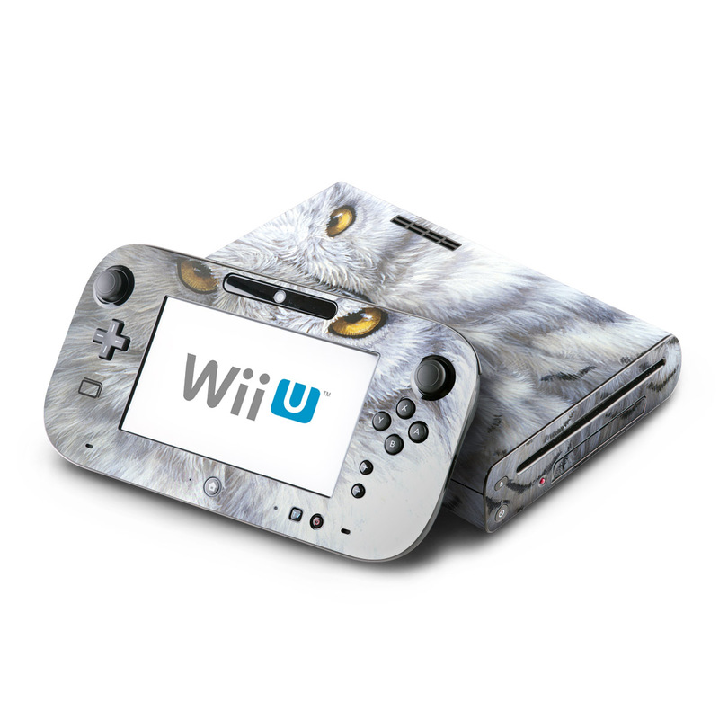 Wii U Skin design of Owl, Bird, Bird of prey, Snowy owl, great grey owl, Close-up, Eye, Snout, Wildlife, Eastern Screech owl, with gray, white, black, blue, purple colors