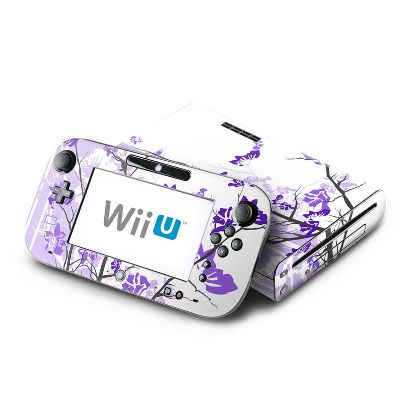 Wii U Skin design of Branch, Purple, Violet, Lilac, Lavender, Plant, Twig, Flower, Tree, Wildflower, with white, purple, gray, pink, black colors