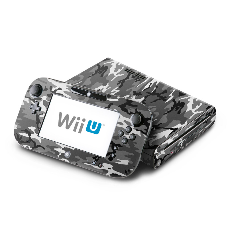 Wii U Skin design of Military camouflage, Pattern, Clothing, Camouflage, Uniform, Design, Textile, with black, gray colors
