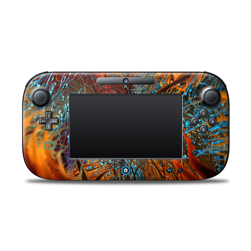 Wii U Controller Skin design of Orange, Tree, Electric blue, Organism, Fractal art, Plant, Art, Graphics, Space, Psychedelic art, with orange, blue, red, yellow, purple colors
