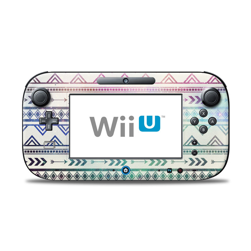 Wii U Controller Skin design of Pattern, Line, Teal, Design, Textile, with gray, pink, yellow, blue, black, purple colors