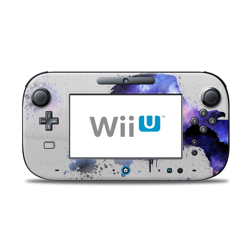 Wii U Controller Skin design of Blue, Watercolor paint, Purple, Water, Graphic design, Illustration, Art, Ink, Painting, Electric blue, with gray, white, blue, black, purple colors