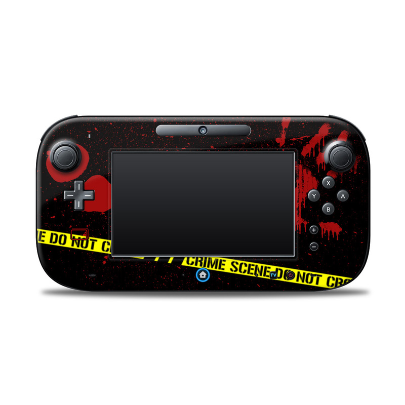 Wii U Controller Skin design of Red, Black, Font, Text, Logo, Graphics, Graphic design, Room, Carmine, Fictional character, with black, red, green colors