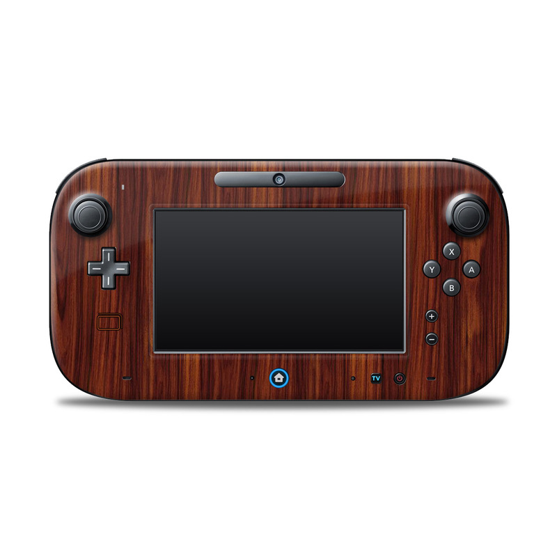 Wii U Controller Skin design of Wood, Red, Brown, Hardwood, Wood flooring, Wood stain, Caramel color, Laminate flooring, Flooring, Varnish, with black, red colors