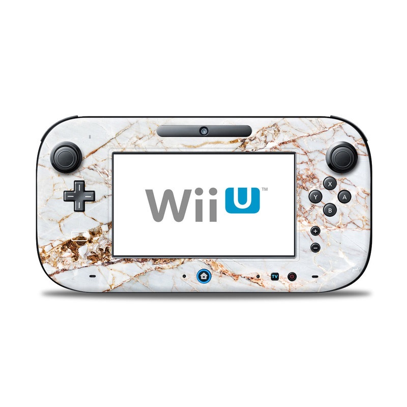 Wii U Controller Skin design of White, Branch, Twig, Beige, Marble, Plant, Tile, with white, gray, yellow colors
