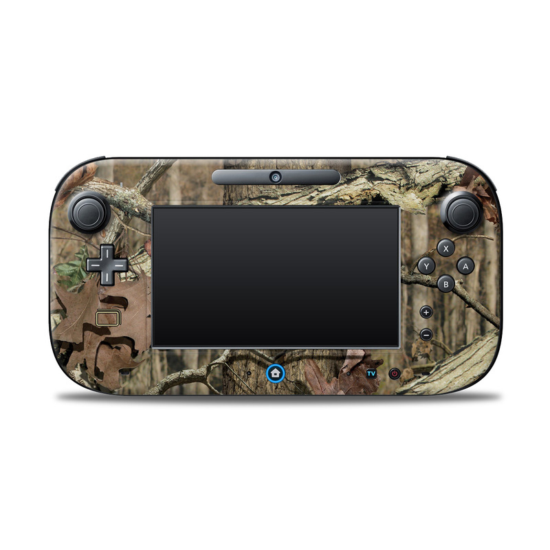 Wii U Controller Skin design of Tree, Military camouflage, Camouflage, Plant, Woody plant, Trunk, Branch, Design, Adaptation, Pattern, with black, red, green, gray colors