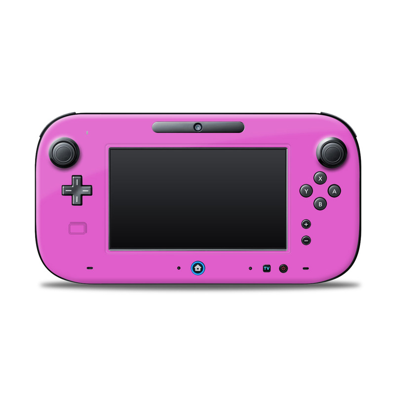 Wii U Controller Skin design of Violet, Pink, Purple, Red, Lilac, Magenta, Blue, Lavender, Text, Sky with pink colors