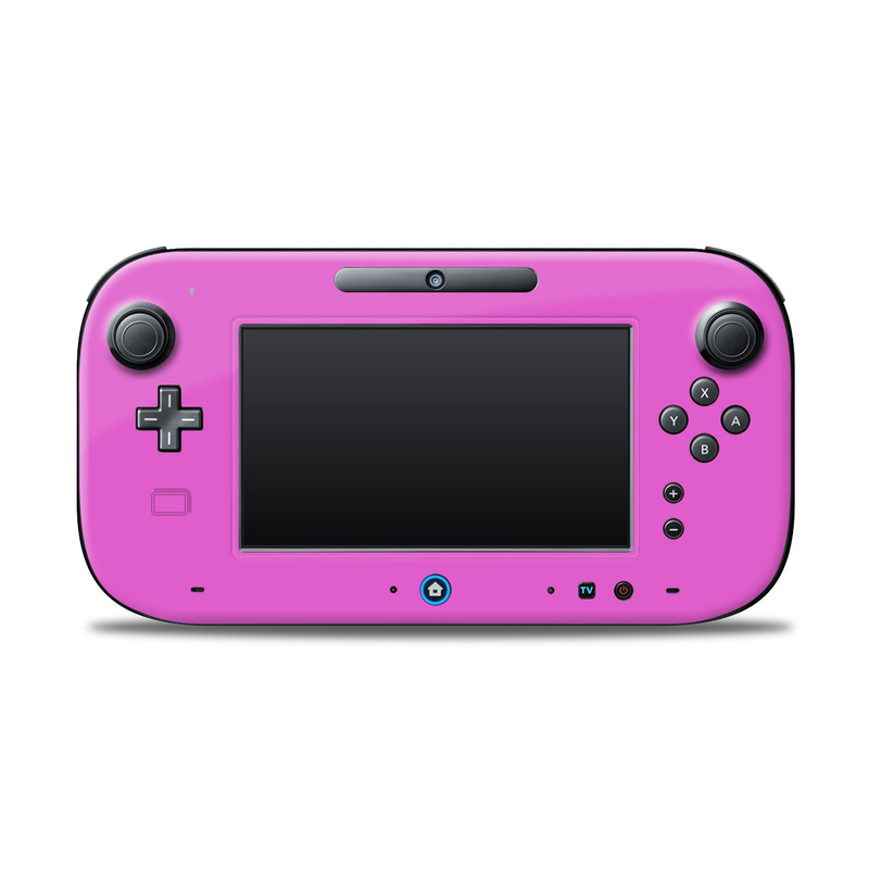 Wii U Controller Skin design of Violet, Pink, Purple, Red, Lilac, Magenta, Blue, Lavender, Text, Sky, with pink colors