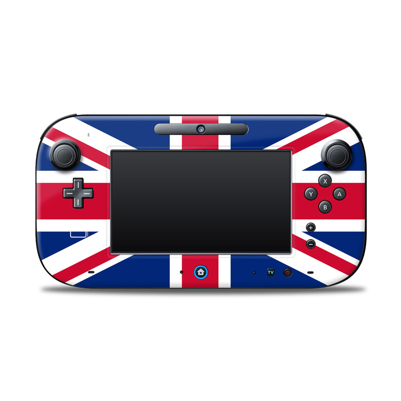Wii U Controller Skin design of Flag, Red, Line, Electric blue, Design, Font, Pattern, Parallel, Flag Day (USA), with red, white, blue colors