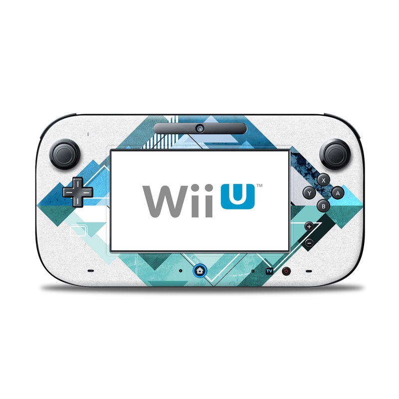 Wii U Controller Skin design of Blue, Turquoise, Illustration, Graphic design, Design, Line, Logo, Triangle, Graphics, with gray, blue, purple colors