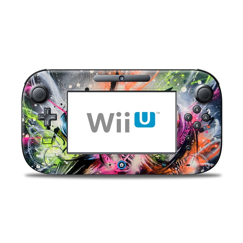 Wii U Controller Skin design of Graphic design, Fractal art, Art, Illustration, Design, Graphics, Cg artwork, Font, Visual arts, Pattern, with black, gray, red, green, purple, blue colors