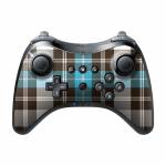 Turquoise Plaid Wii U Pro Controller Skin