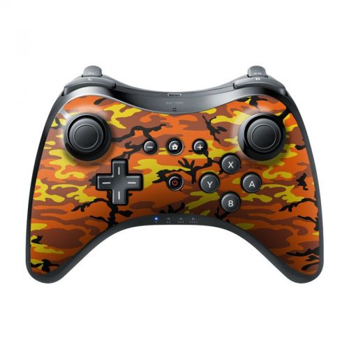 Orange Camo Wii U Pro Controller Skin