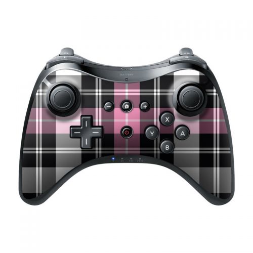 Pink Plaid Wii U Pro Controller Skin