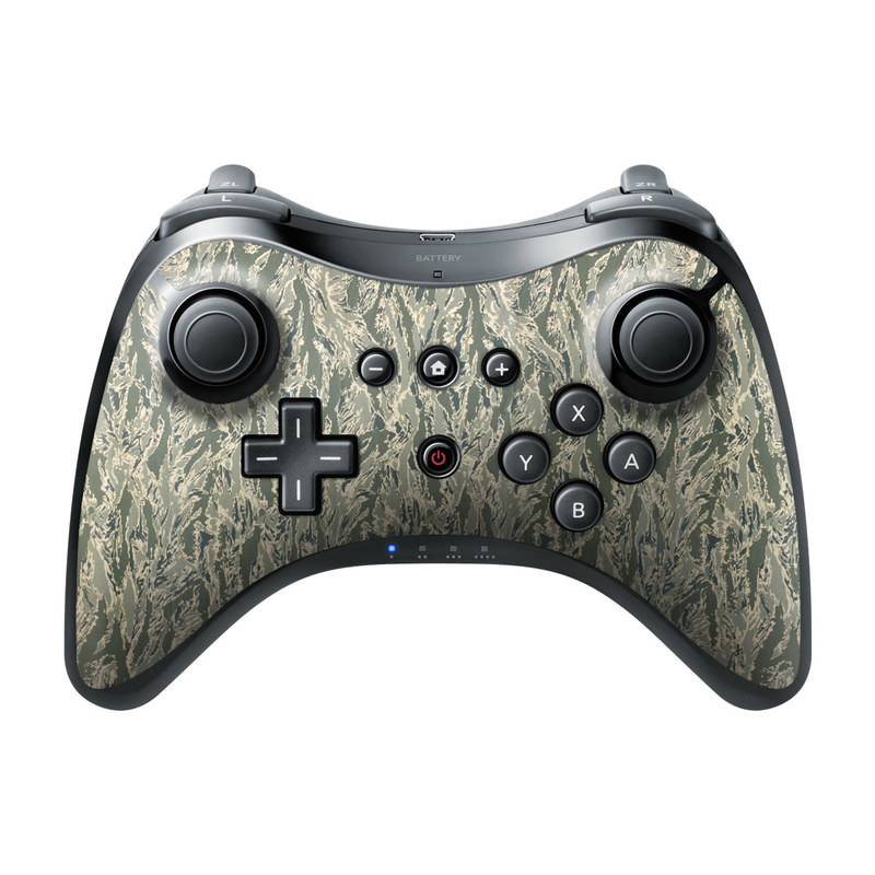 Wii U Pro Controller Skin design of Pattern, Grass, Plant, with gray, green colors