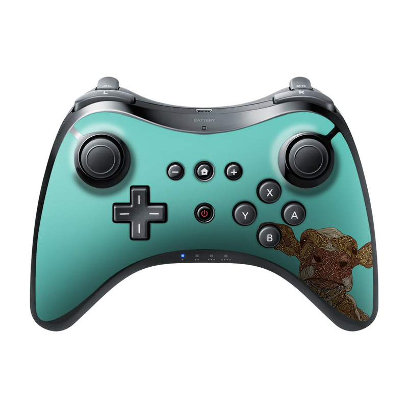 Wii U Pro Controller Skin design of Head, Illustration, Art, Fictional character, with brown, green colors