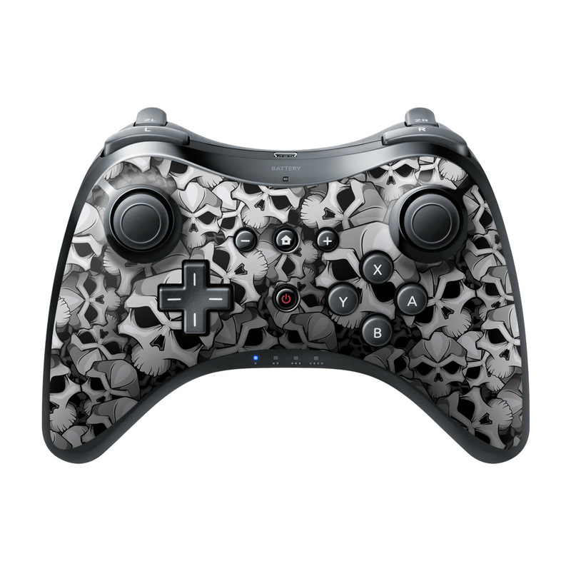 Wii U Pro Controller Skin design of Pattern, Black-and-white, Monochrome, Ball, Football, Monochrome photography, Design, Font, Stock photography, Photography, with gray, black colors
