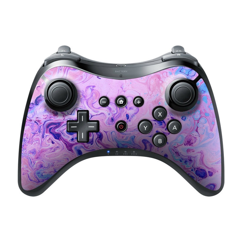 Wii U Pro Controller Skin design of Purple, Violet, Lilac, Art, Pattern, Modern art, Painting, Visual arts, Acrylic paint, Magenta, with pink, purple, blue colors