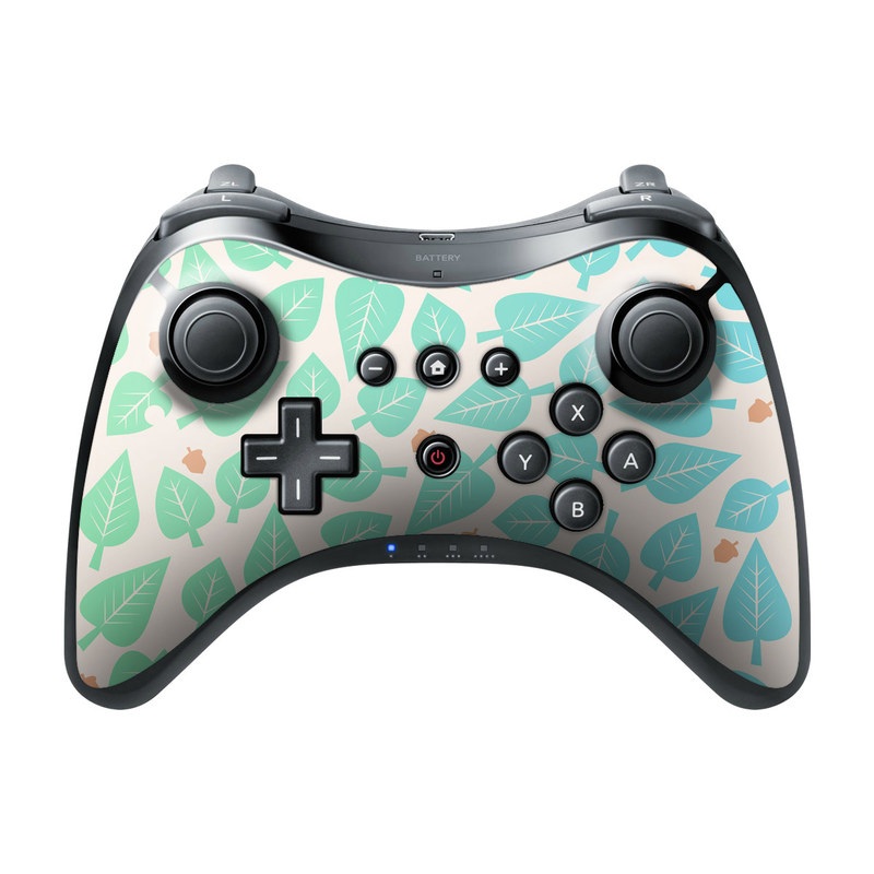 Wii U Pro Controller Skin design of Aqua, Pattern, Turquoise, Teal, Wrapping paper, Design, Wallpaper, with yellow, green, orange colors
