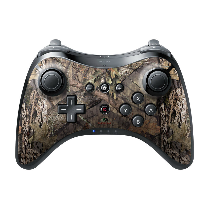Wii U Pro Controller Skin design of shellbark hickory, Camouflage, Tree, Branch, Trunk, Plant, Leaf, Adaptation, Wood, Twig, with orange, green, red, black, gray colors