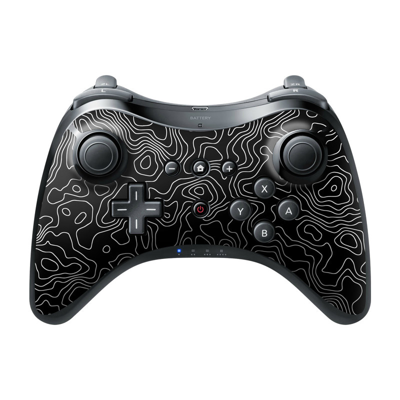 Wii U Pro Controller Skin design of Art, Motif, Pattern, Symmetry, Monochrome, Circle, Font, Visual arts, Illustration, Monochrome photography, with black, gray colors