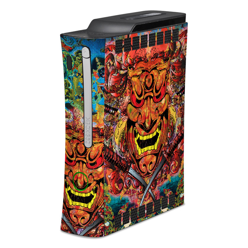 Old Xbox 360 Skin design of Art, Psychedelic art, Visual arts, Illustration, Fictional character, Demon, with red, orange, yellow colors