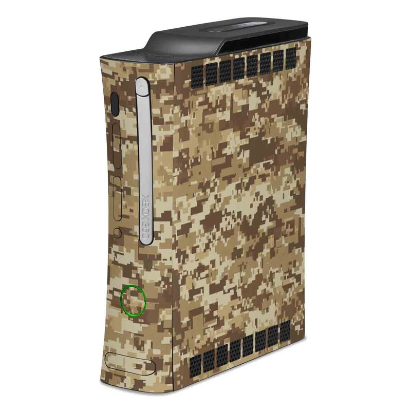 Old Xbox 360 Skin design of Military camouflage, Brown, Pattern, Camouflage, Wall, Beige, Design, Textile, Uniform, Flooring, with brown colors