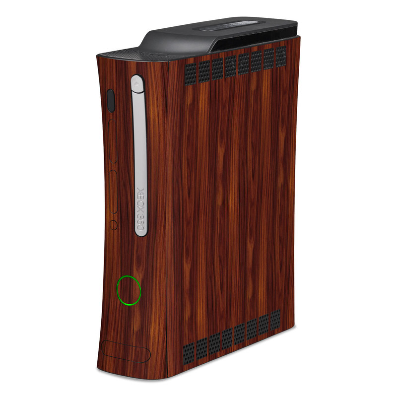 Old Xbox 360 Skin design of Wood, Red, Brown, Hardwood, Wood flooring, Wood stain, Caramel color, Laminate flooring, Flooring, Varnish, with black, red colors