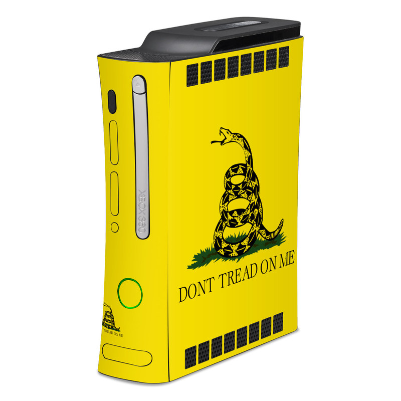 Old Xbox 360 Skin design of Yellow, Font, Logo, Graphics, Illustration, with orange, black, green colors