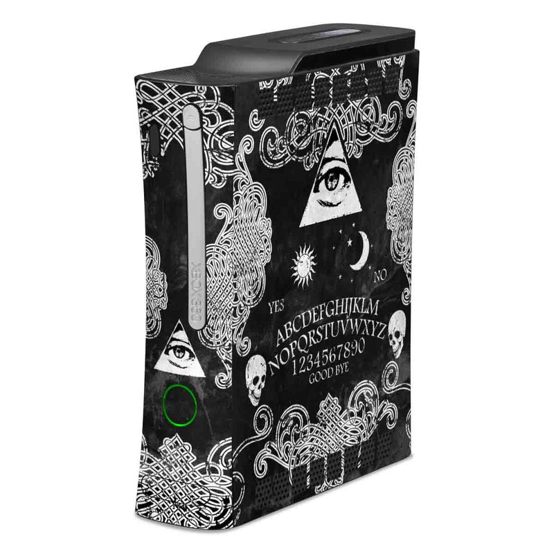 Old Xbox 360 Skin design of Text, Font, Pattern, Design, Illustration, Headpiece, Tiara, Black-and-white, Calligraphy, Hair accessory, with black, white, gray colors
