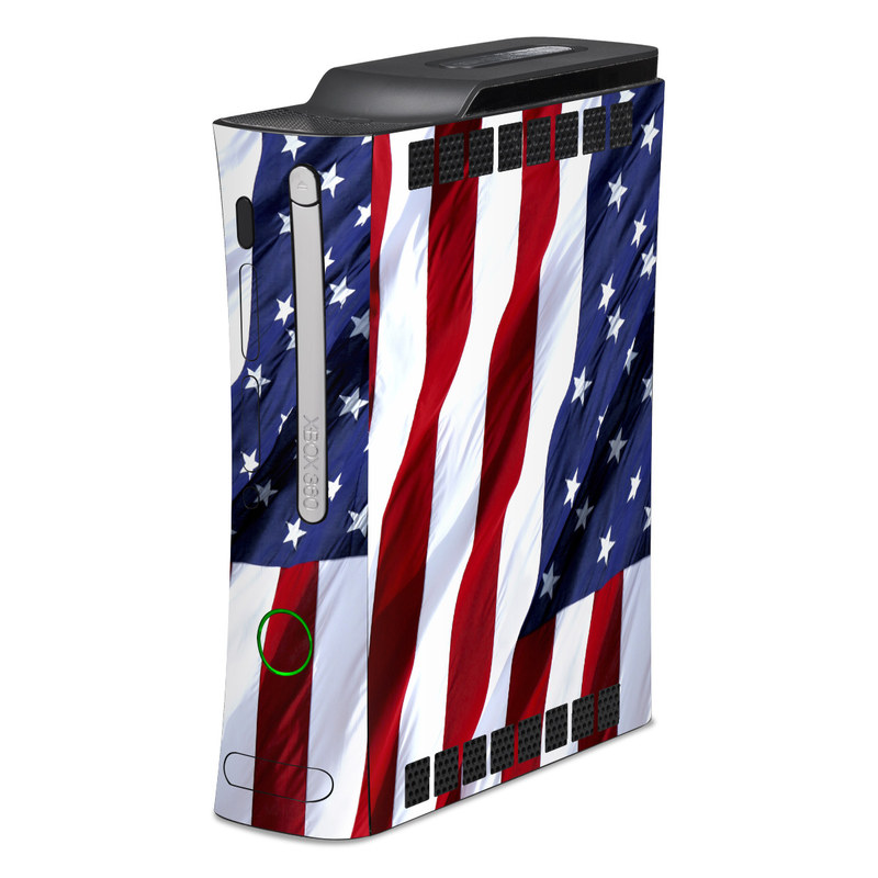 Old Xbox 360 Skin design of Flag, Flag of the united states, Flag Day (USA), Veterans day, Memorial day, Holiday, Independence day, Event, with red, blue, white colors