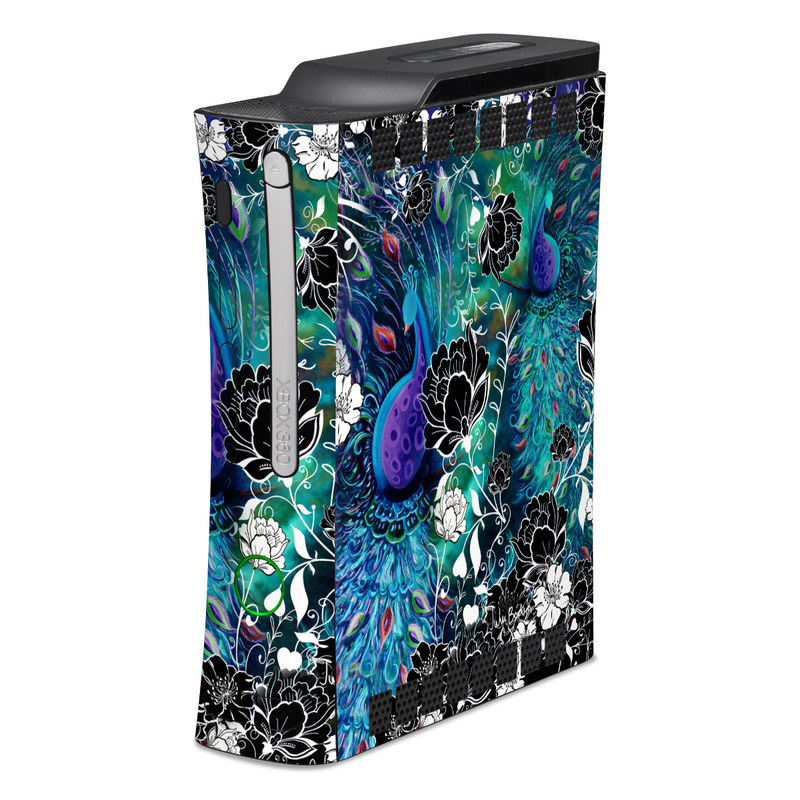Old Xbox 360 Skin design of Pattern, Psychedelic art, Organism, Turquoise, Purple, Graphic design, Art, Design, Illustration, Fractal art, with black, blue, gray, green, white colors
