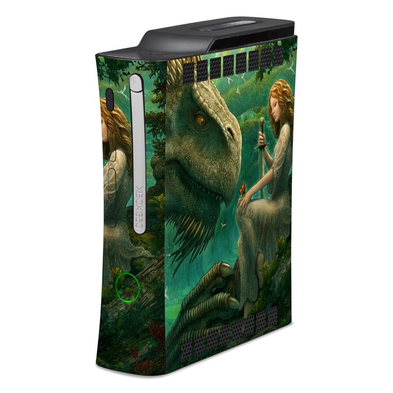 Old Xbox 360 Skin design of Dinosaur, Cg artwork, Mythology, Fictional character, Troodon, Extinction, Velociraptor, Illustration, Animated cartoon, Tyrannosaurus, with black, green, gray, red colors