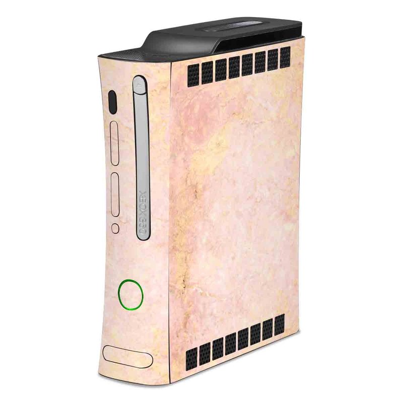 Old Xbox 360 Skin design of Pink, Peach, Wallpaper, Pattern, with pink, yellow, orange colors