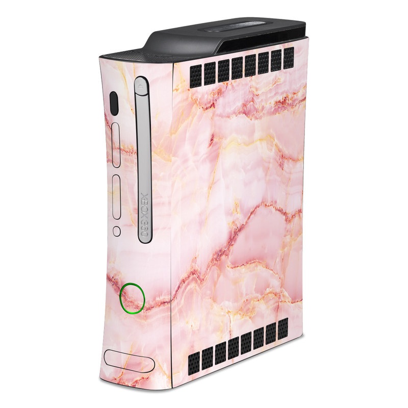 Old Xbox 360 Skin design of Pink, Peach, with white, pink, red, yellow, orange colors