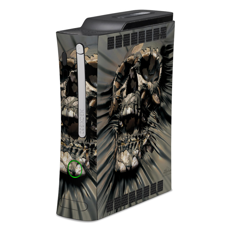 Old Xbox 360 Skin design of Cg artwork, Fictional character, Illustration, Demon, Fiction, Supervillain, Mythology, Art, with black, green, gray, red colors
