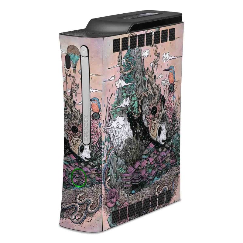 Old Xbox 360 Skin design of Illustration, Art, Fictional character, Printmaking, Marsupial, Graphic design, Rodent, Possum, with gray, black, red, blue, purple colors