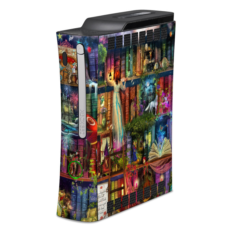Old Xbox 360 Skin design of Painting, Art, Theatrical scenery, with black, red, gray, green, blue colors