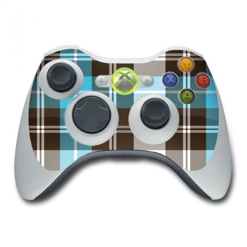 Turquoise Plaid Xbox 360 Controller Skin